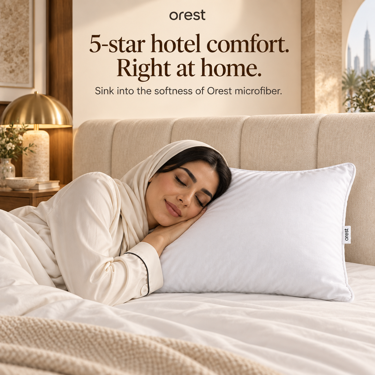 Orest Premium Microfiber Pillow | Soft & Hotel Quality Pillow UAE